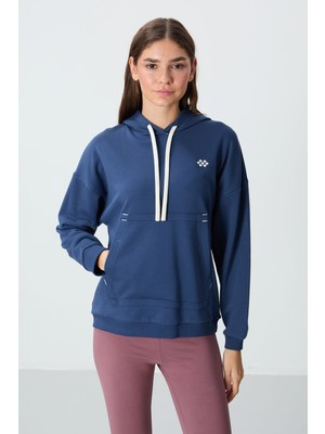 Parlament Kompakt Pamuklu Kalın Pürüzsüz Dokulu Kapüşonlu Oversize Fit Kadın Sweatshirt - 97291