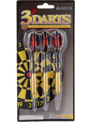 1001 Dart Oku (3’lü Set) - Çelik Uç + Pirinç Gövde + Renkli Kanat - Dart Oku Seti, 20 gr
