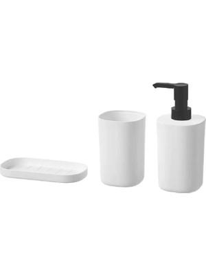 1001 Banyo Aksesuar Seti - Sıvı Sabunluk - Katı Sabunluk - Diş Fırçalık
