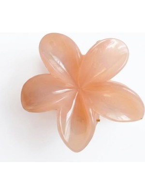 1001 Saç Tokası – Büyük Boy 8 Cm, Tekli Saç Tokası, Lotus Çiçeği Tasarımı (Yavruağzı)