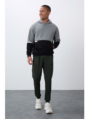 Tommy Life Gri Melanj Pamuklu Kalın İçi Tüylü Yumuşak Dokulu Comfort Fit Nakışlı Erkek Sweatshirt - 88417