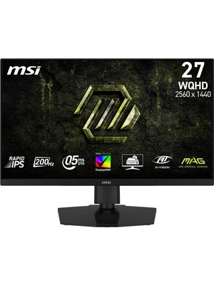 1001 27" Mag 274QPF E20, Gaming Monitör, Wqhd, 16:9, Flat, Rapid Ips, 200Hz, 0.5ms (Min.), Freesync Prem