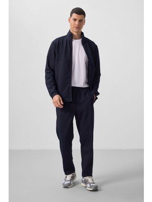 Tommy Life Lacivert Yüzeyi Dokulu Rahat Form Erkek Eşofman Takım - 85273