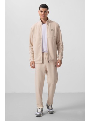 Tommy Life Bej Yüzeyi Dokulu Rahat Form Erkek Eşofman Takım - 85273