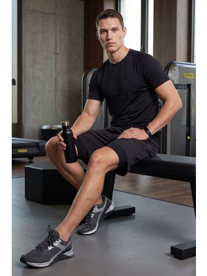 Tommy Life Antrasit İnce Yumuşak Standart Fit Erkek Taytlı Şort - 81287