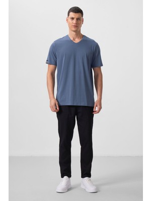 Siyah Standart Fit Dokuma Hafif Esnek Chino Erkek Pantolon - 82175