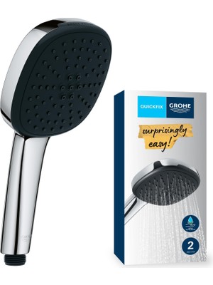 1001 Vitalio Comfort 110 El Duşu, 2 Akışlı (Yağmur & Jet), Smartswitch, 110MM Kare Duş Başlığı,