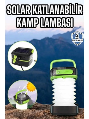 Northcity Güneş Enerjili LED Kamp Lambası Katlanabilir USB Şarjlı - 3 Mod Aydınlatma ve Dokunmatik Kontrol