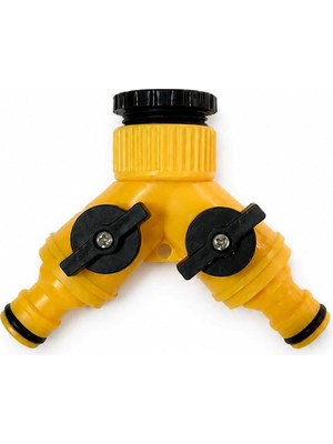 1001 Çıkışlı Vanalı Musluk Adaptörü, 1/2 ve 3/4 Uyumlu, Sarı, DMX4279