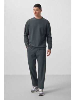 Tommy Life Haki Yüzeyi Dokulu Oversize Erkek Eşofman Takım - 85275