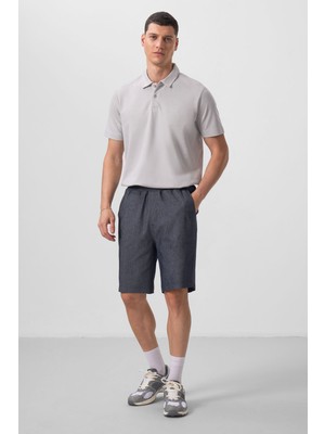 Tommy Life Kot Lacivert Standart Fit Dokuma Hafif Esnek Chino Erkek Şort - 81290