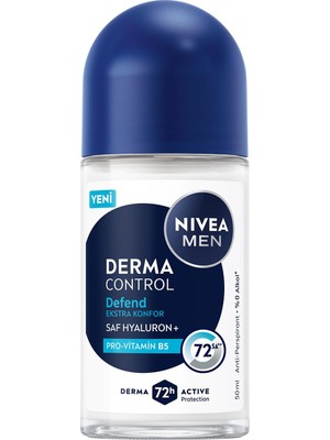 1001 Men Erkek Roll On Deodorant Derma Control Defend 50 Ml, 72 Saat Anti Perspirant Koruma, Tahrişe Kar