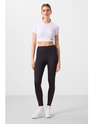 Tommy Life Siyah Standart Fit Esnek Performans Kadın Tayt - 94666