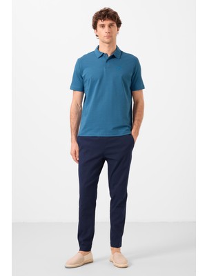 Lacivert Standart Fit Dokuma Hafif Esnek Chino Erkek Pantolon - 82179