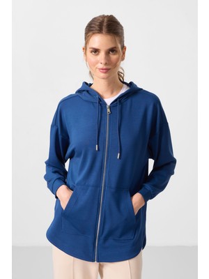 Tommy Life Parlament Yumuşak Dokulu Kapüşonlu Oversize Kadın Tunik Sweatshirt - 97302