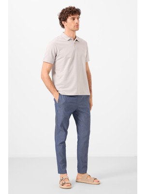 Kot Lacivert Standart Fit Dokuma Hafif Esnek Chino Erkek Pantolon - 82179
