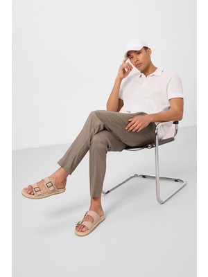 Camel Standart Fit Dokuma Hafif Esnek Chino Erkek Pantolon - 82179