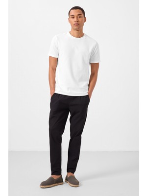 Siyah Standart Fit Dokuma Hafif Esnek Chino Erkek Pantolon - 82179