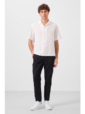 Siyah Standart Fit Dokuma Hafif Esnek Chino Erkek Pantolon - 82177