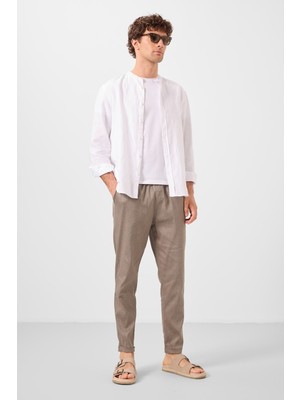Camel Standart Fit Dokuma Hafif Esnek Chino Erkek Pantolon - 82178