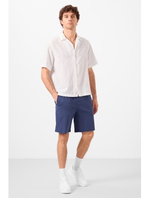 Tommy Life Parlament Standart Fit Dokuma Hafif Esnek Chino Erkek Şort - 81292