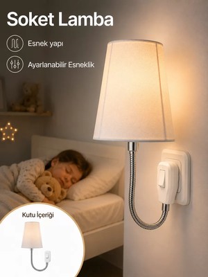 Northcity Şık Gece Aydınlatması – Prize Takılabilir ve Esnek Boyunlu Dekoratif Soket Lamba