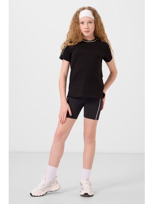 Tommy Life Siyah Esnek Standart Fit Basic Performans Kız Çocuk Tayt - 75189