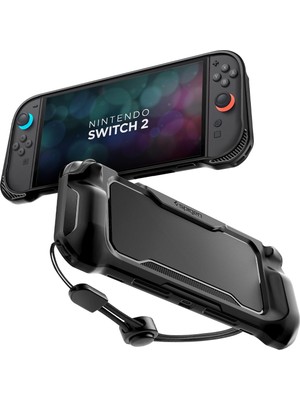 1001 Nintendo Switch 2 ile Uyumlu Kılıf Rugged Armor Üst Düzey Koruma Siyah Karbon Kapak - ACS09075 (