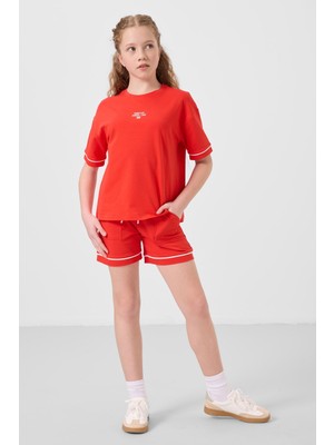 Tommy Life Fiesta Pamuklu Yumuşak Dokulu Standart Fit Basic Kız Çocuk Şort Takım - 75183