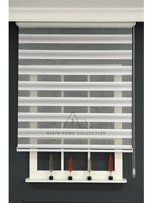Empressco Gri Geçişli Dar Plise Zebra Stor Perde (Dayanıklı Alüminyum Kasa)