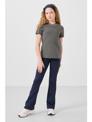 Indigo Esnek Standart Fit Basic Performans Ispanyol Paça Kız Çocuk Tayt - 75193
