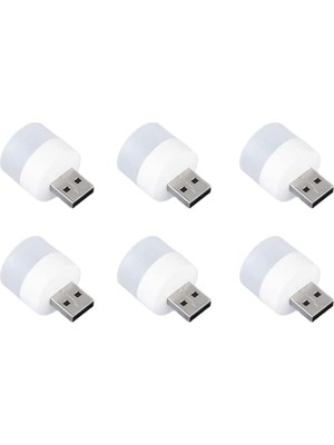 1001 Lua Mini LED Lambalar, Okuma Işığı, 6 Parçalı Taşınabilir Mini USB Gece Lambası, Mobil LED
