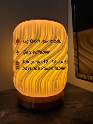 Empressco Modern Dekoratif Masaüstü LED Aydınlatma | Şarjlı Masa Lambası – P1 Aura