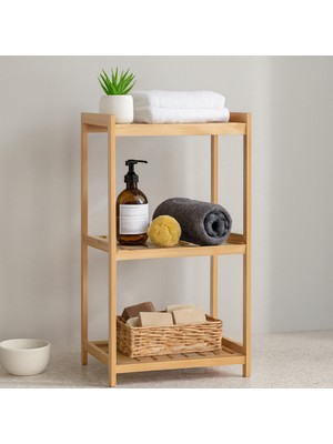 Aydogan's Ayd 3 Katlı Çok Amaçlı Ahşap Bambu Raf Organizer 36X32X80 cm