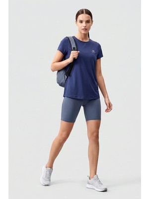 Tommy Life İndigo Basic Kısa Kol Standart Kalıp O Yaka Kadın T-Shirt - 97144