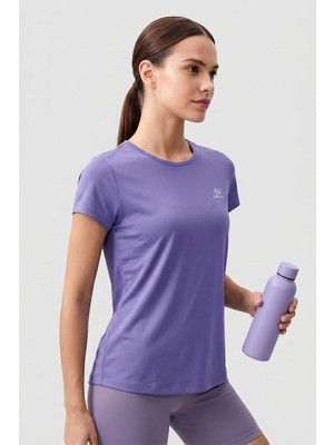 Tommy Life Eflatun Basic Kısa Kol Standart Kalıp O Yaka Kadın T-Shirt - 97144