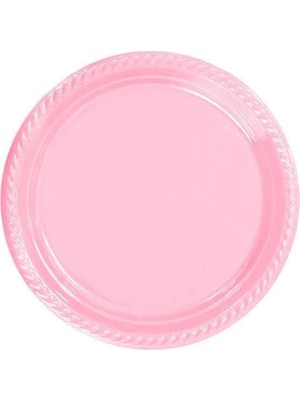 Empressco Tabak Bardak Çatal Set 25 Li Yuvarlak 22 cm ( Pembe )
