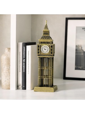 1001 Big Ben Metal Figürü, Antik Bronz, Masa ve Raf Dekorasyonu, Londra Mimari Heykelciği