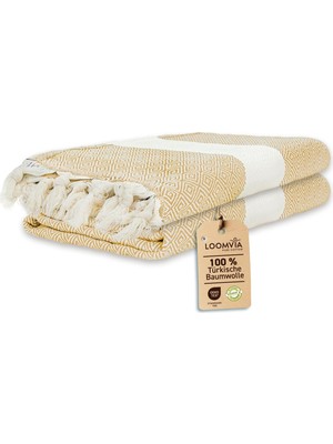 1001 2'li Paket -%100 Pamuk Peştamal 100X180 Cm, Havuz ve Plaj Havlusu, Spor Havlusu, Hızlı Kurur ve K