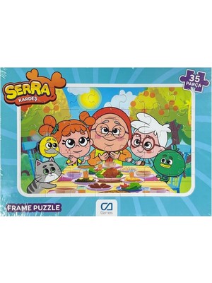 1001 Ca Games Serra Kardeş Lisanslı 35 Parça Çerçeveli 34X24CM Çocuk Puzzle Yapboz Yeni Serisi (Mav