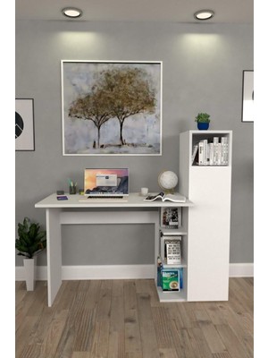 1001 Moonlife Diamond Dolaplı Çalışma Masası Beyaz