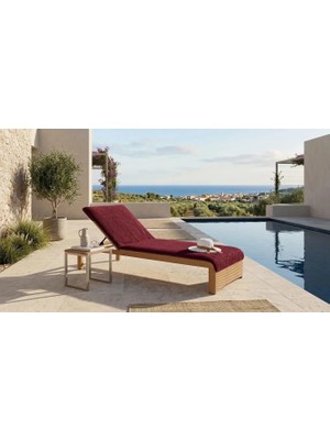 1001 KOBEHOME%100 Pamuk Şezlong Havlusu Bordo 75X200 cm