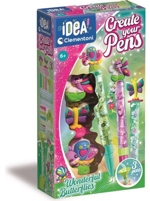 1001 Clementoni Idea Kalem Tasarım Seti Kelebekler