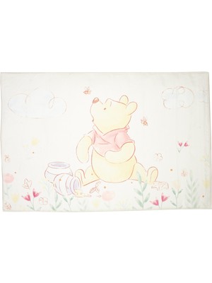 1001 Taç Winnie The Pooh Baby Lisanslı Karakter BASKILI%100 Polyester Halı, Çok Renkli, 80X120 cm