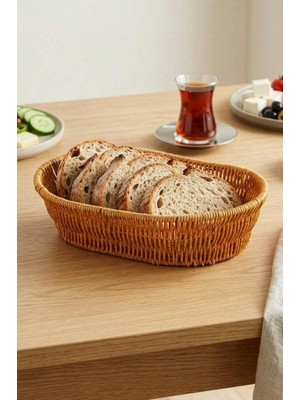 1001 Digithome Oval Rattan Mini Ekmek Sepeti - BB6063