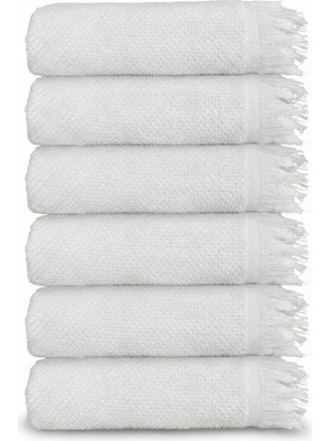 1001 Anilsan 6'li Jelena El Havlusu Seti 50X90 cm - Yuzde 100 Pamuk Puskullu Havlu, Yumusak ve Emici, Ote