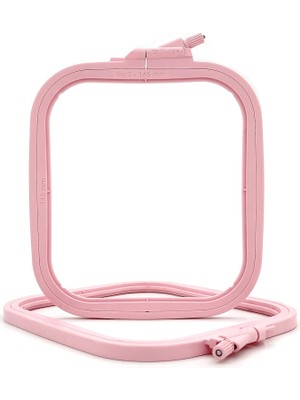1001 Nurge Pembe Küçük (No:2) Plastik Kare Nakış Kasnağı, Çapraz Dikiş Çemberleri, Zımba Iğn