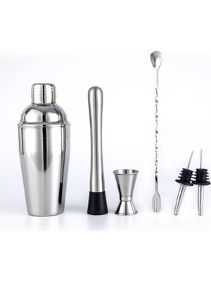 1001 Coofbe Profesyonel Paslanmaz Çelik 750ML 6 Parça Kokteyl Seti Kokteyl Hazırlama Bar Shaker Seti