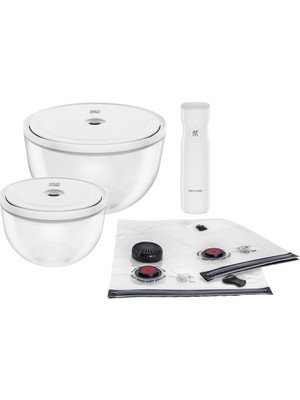 1001 Zwıllıng Fresh & Save Bowls Vakumlu Saklama Kabı Başlangıç Seti, Cam, M/l, 9 Parça