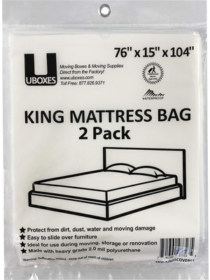 1001 Uboxes King Yatak Poli Kılıfları, 76 x 15 x 104 Inç, 2'li Paket